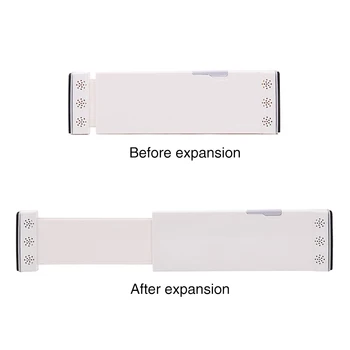 

Drawer Divider Rectangle Adjustable Board Closet Multipurpose ABS Non Slip Kitchen Retractable With Camphorwood Ball Home Office