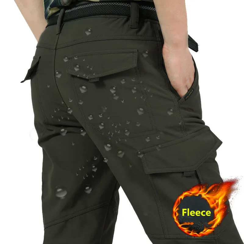 Mens Loose Pocket Trousers waterproof  Warm Thicken casual work Pants sz M-5XL 