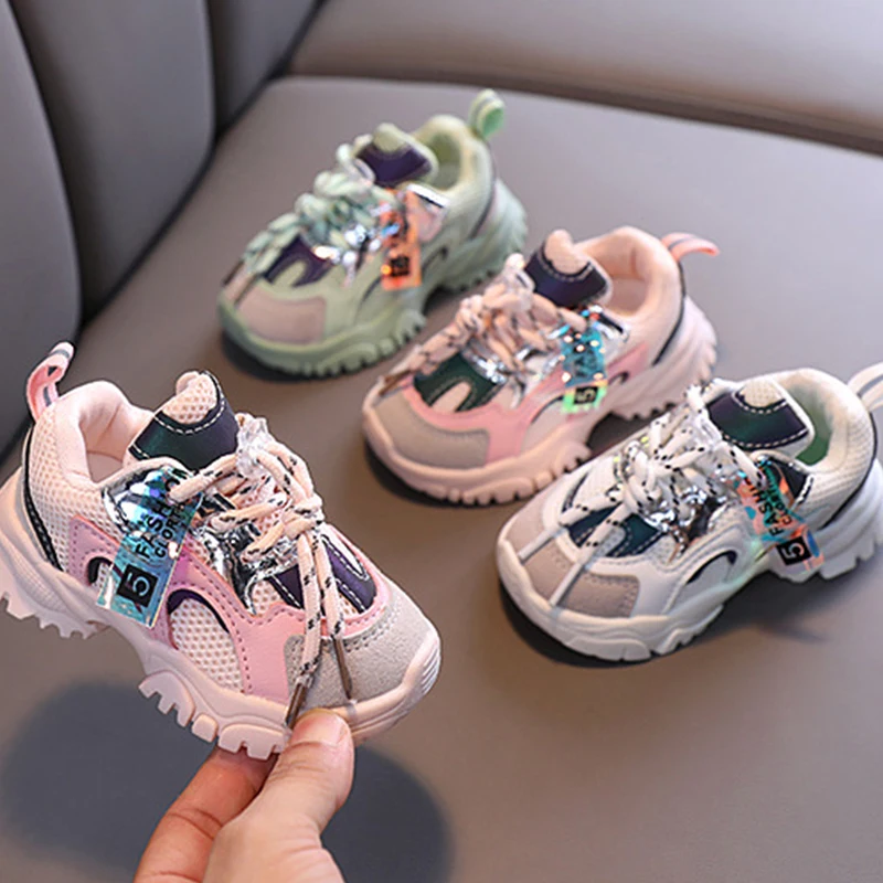 Spring Autumn Kids Shoes Baby Boys Girls Children's Casual Sneakers Breathable Soft Anti-Slip Running Sports Shoes Size 15-25