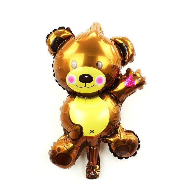16in brown ZS bear Большие 3D Медвежонок, фольгированные гелиевые шары, шары с днем рождения, надувные игрушки, детский душ, товары для свадебной вечеринки, Классические игрушки - Цвет: 16in brown ZS bear