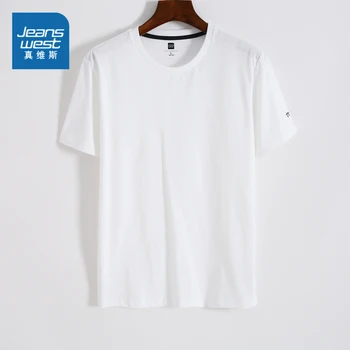 

2020 summer wear new comfortable cotton round collar contracted printing simple youth fashion