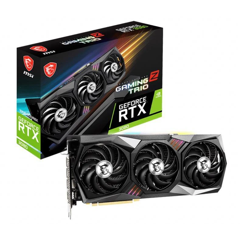 Видеокарта MSI NVIDIA GeForce RTX 3080 PCIE16 RTX3080 10GB LHR GAMING Z TRIO 10G | Компьютеры и офис