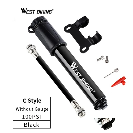 Портативный велосипедный насос ручной для велосипеда 150PSI Presta/Schrader Road MTB горный