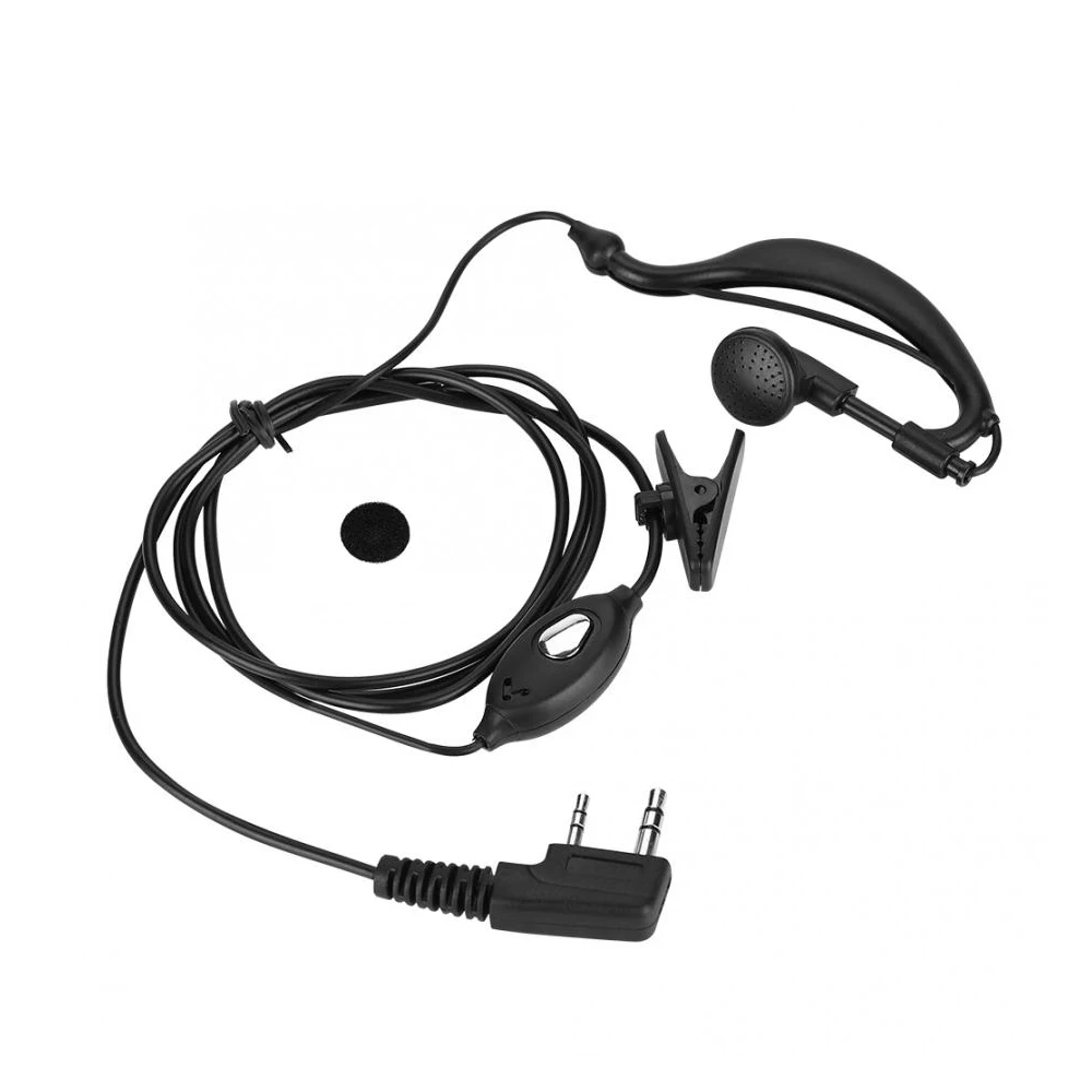 2 PIN гарнитура с микрофон с портативным приемопередатчиком Ушные крючки переговорные наушники для BAOFENG UV5R BF-888S K-head двухстороннее радио