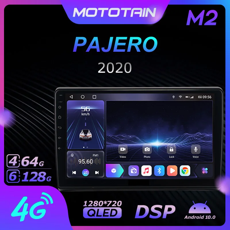 Mototain 6G + 128G Android 10 0 Автомобильный мультимедийный радиоплеер для Mitsubishi PAJERO 2020