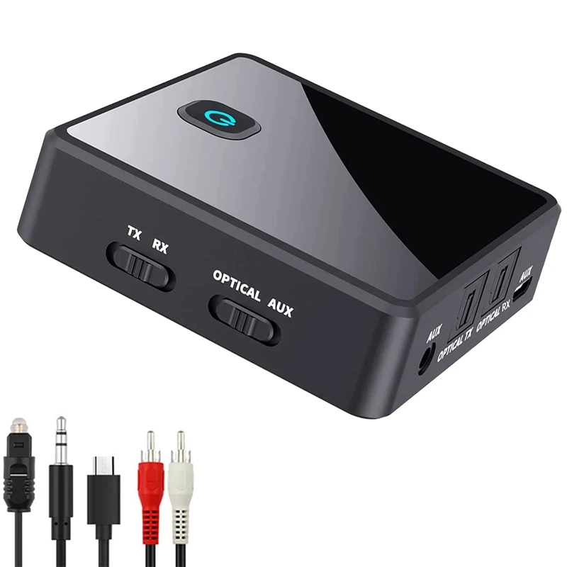 Bluetooth 5.0 Transmitter Receiver 2in1 Wireless 3.5mm Aux Low Latency Adapter Home & Garden US