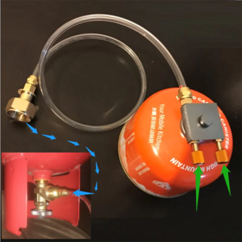 Camping Gas Stove Propane Refill Adapter With Pressure Relief Valve