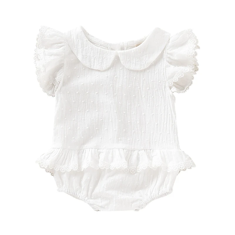 

NEW Spring Baby Bodysuits Infant Girls Clothing Comfortable Toddler Ruffle Short Sleeve Lace Rompers Summer Newborn jumpsuit