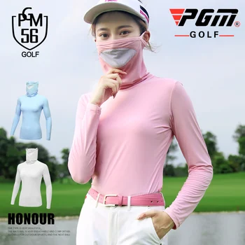 

Pgm Women Sun Protection Mask Ice Silk Clothing Shirt Summer Compression Women Long Sleeve T Shirt Dry Fit Golf Clothes