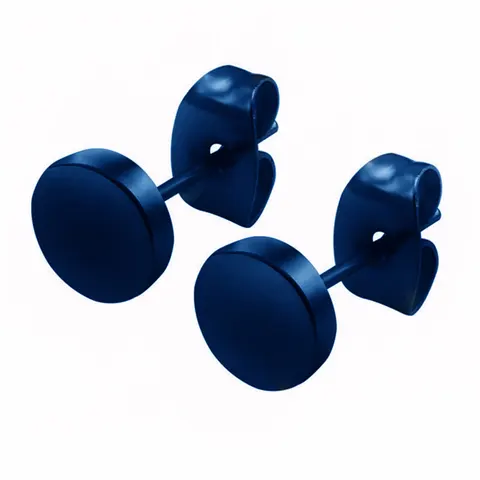 Steel Ear Post Stud Earrings Silver Color Black Color Earrings Jewelry Round 2mm Dia., 1 Pair