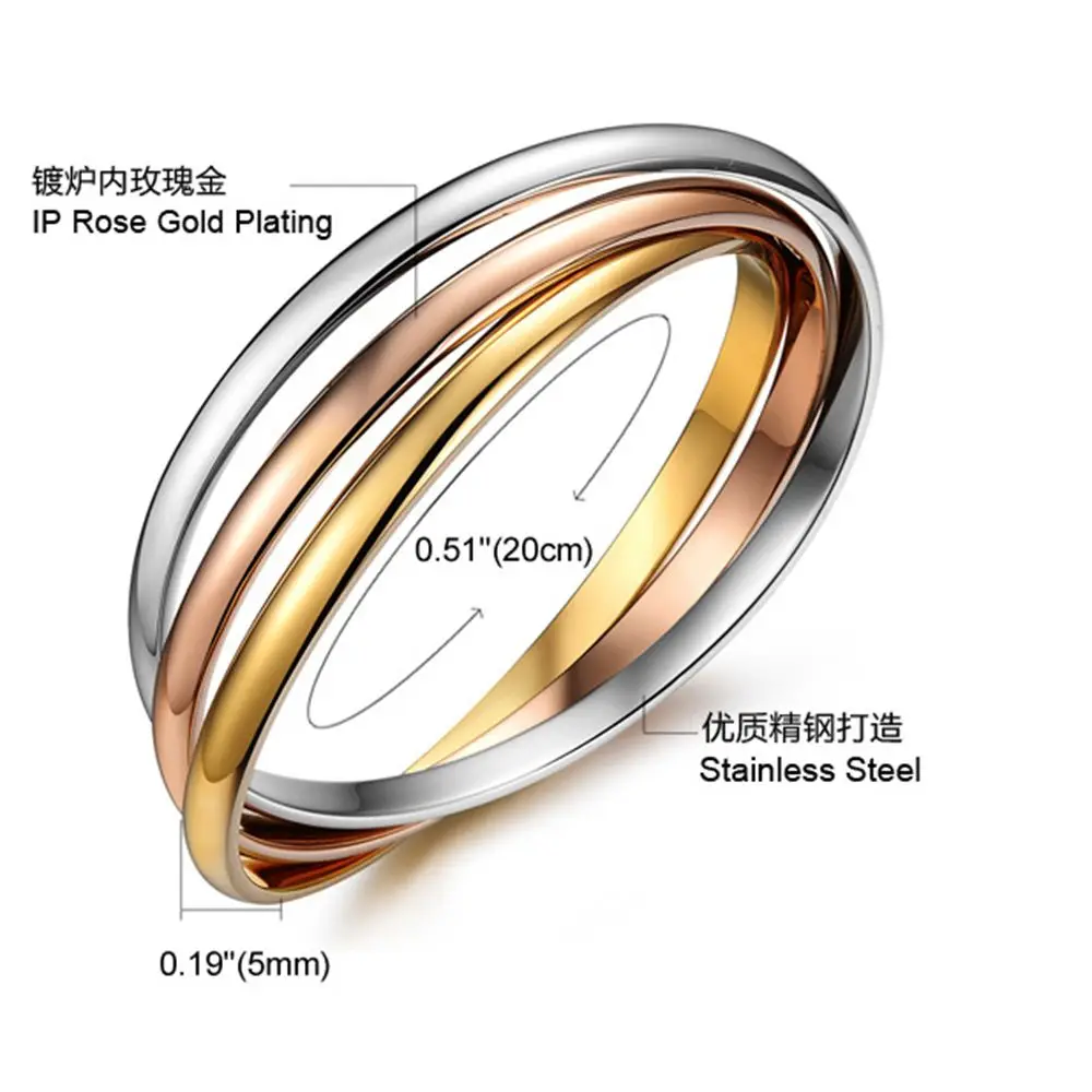 Stainless Steel Bracelet Jewelry Women Gifts Bracelet Chains Stainless Steel 3 Color Set Bracelets Bangles Accessory Carter Bracelets