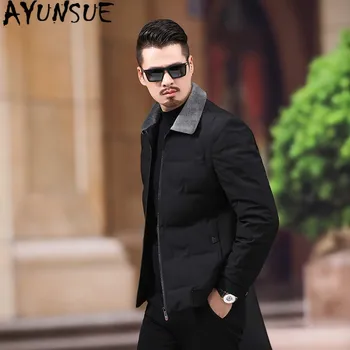 

AYUNSUE Duck Down Coat Winter Coat Men Lamb Fur Collar Puffer Jacket Men Korean Warm Parka Doudoune Homme 3005 YY1306