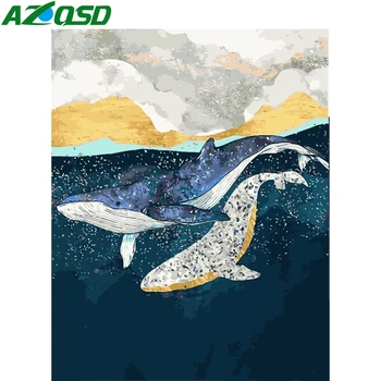 

AZQSD Coloring By Numbers DIY Animal Handmade Gift Unframe Oil Painting By Numbers Dolphin Acrylic Paint Unique Gift