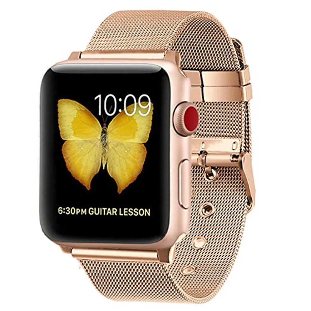 Нержавеющая сталь Миланский ремешок для смарт-часов, ремешок для Apple Watch, 38, 42 мм, версия 1, 2, 3