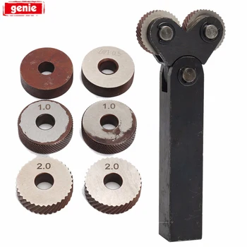 

7pcs Dual Wheel Knurling Tool Kit 0.5mm 1mm 2mm Wheel Linear Pitch Knurl Set Steel Lathe Cutter Wheel Knurling Tool Kits