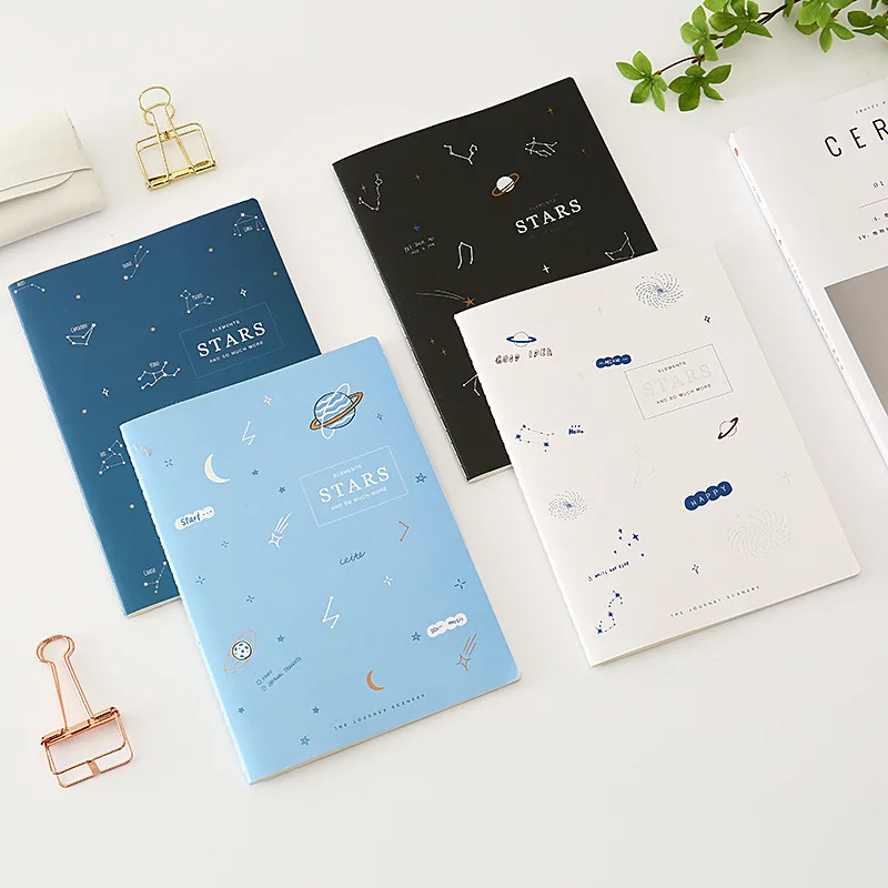 

4PCS Student Car Line B5 Notebook Ins Wind Small Fresh Large Notepad Literary Retro Style Thick Notebook Office Accessories