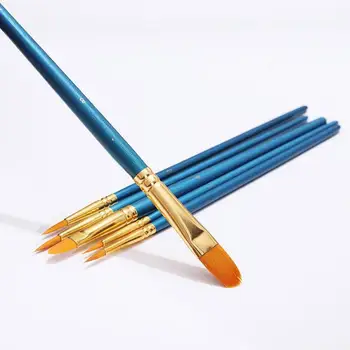 

1 Set Of 10 Light Brushes Watercolor Brush Artist Blue Nylon Painting Brush Set Suitable For Students Who Love Painting