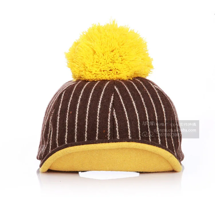 South China Autumn Children Baseball Change Tongue Single Hair Bulb Hats Baby Duck Tongue Woolen Stripe Peaked Cap