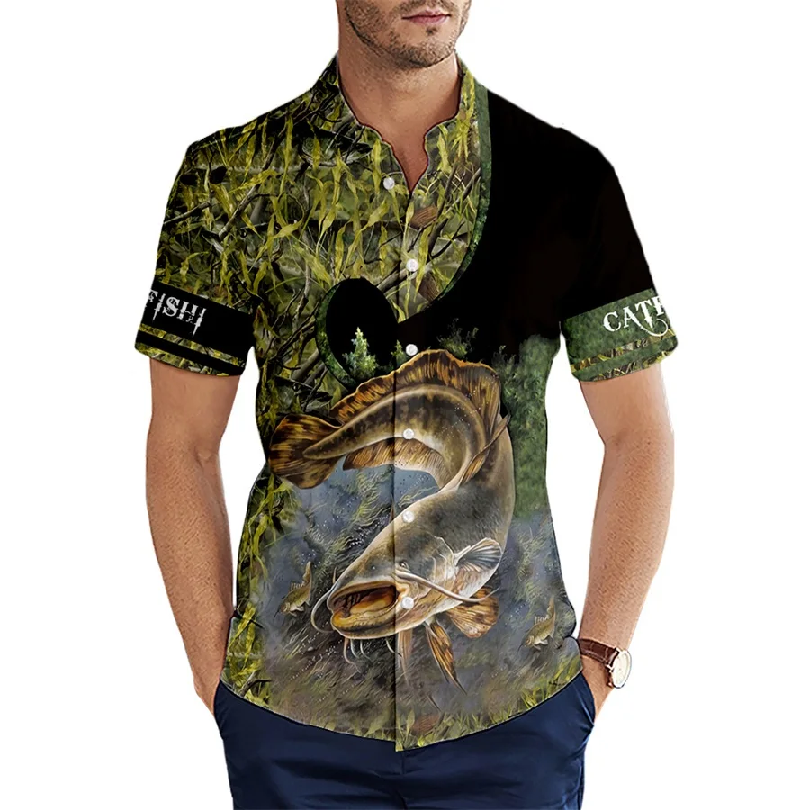 2021 Summer Short sleeve Shirts Beautiful Carp / Catfish Fishing Pattern 3D  Printed Hawaiian Shirt Mens Harajuku Casual Shirt - AliExpress