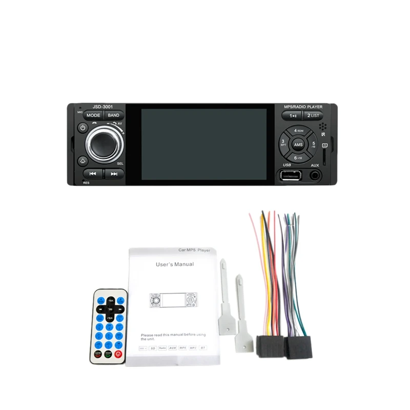 Autoradio 1 Din Car Radio JSD-3001 4.1 MP5 Player Press Screen Stereo Bluetooth 1Din Auto | Автомобили и мотоциклы