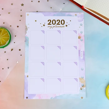 

2020 Year Calendar Index Dividers Watercolor Refill For 6 Hole Loose-leaf A5 A6 Binder Spiral Notebook Diary School Stationery