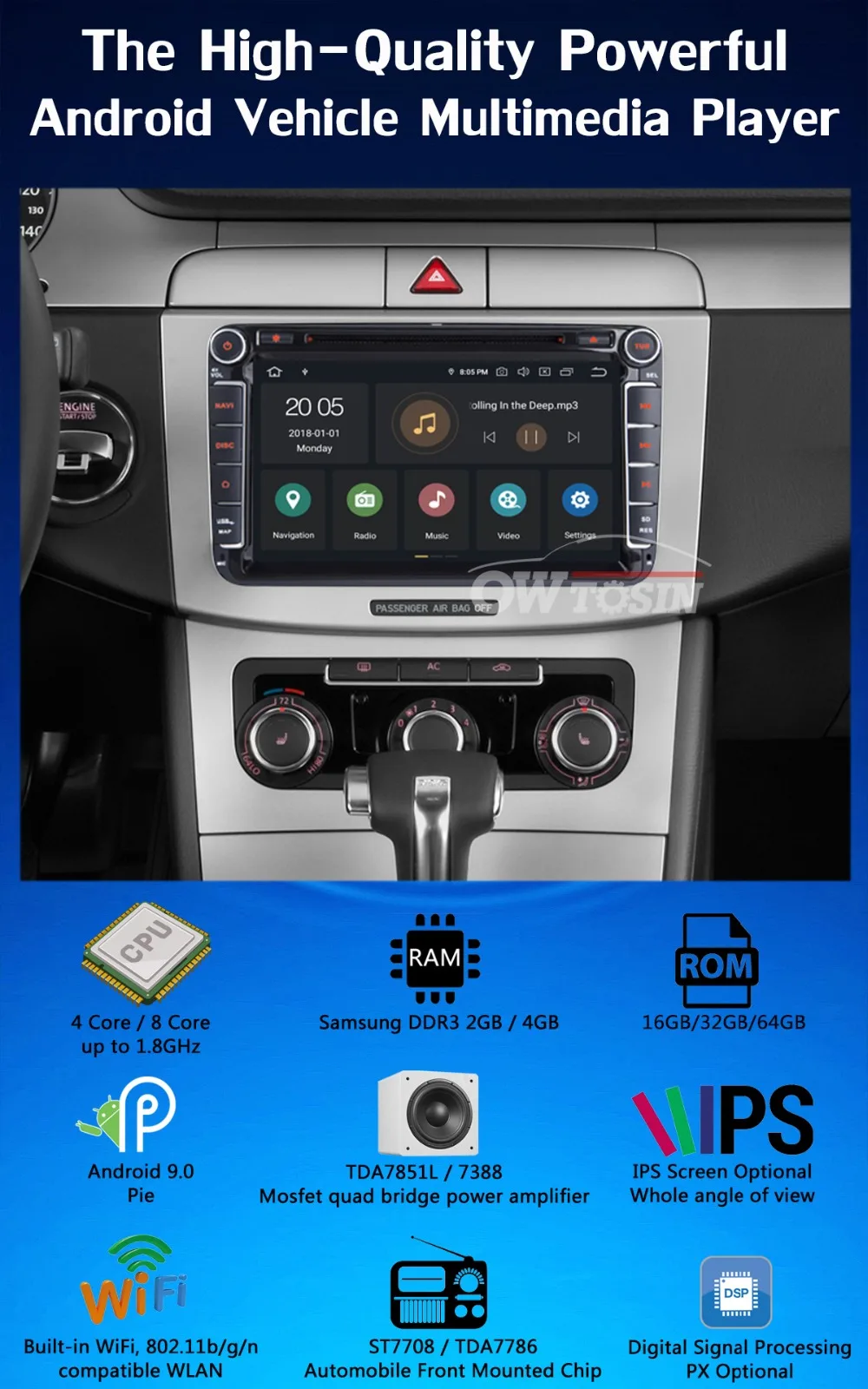 PX6 4G+ 64G Android 9,0 автомобильный DVD gps Raido для VW Skoda Seat Bora Jetta Golf Plus Passat CC Touran Tiguan Sharan Polo DSP CarPlay