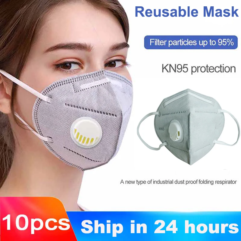 105pcsKN95FaceMaskValve5LayersAntiDustBreathableKN95Masks