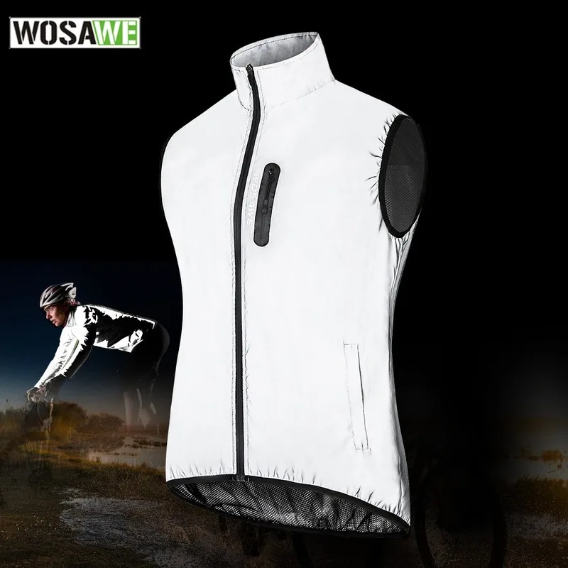 

High Visibility All Reflective Cycling Vest Windproof Waterproof Running Reflective Clothing Bike Bicycle Motorcycle MTB Vest