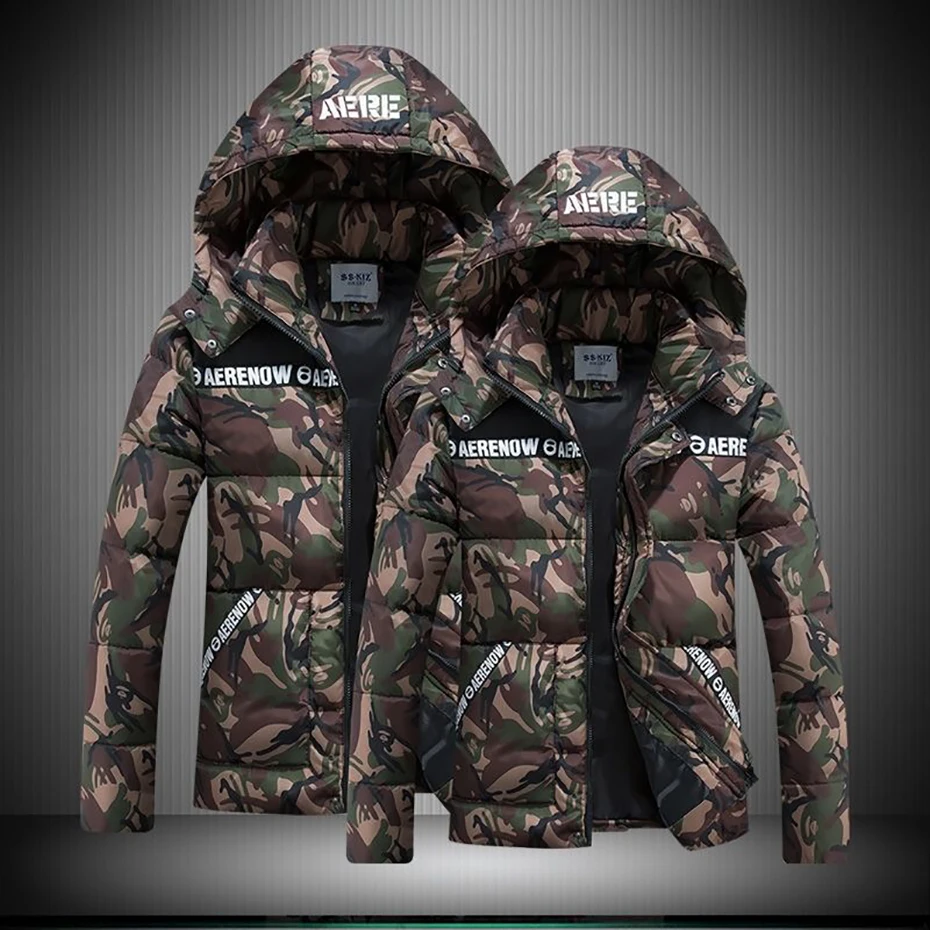 8XL Fashion Winter Jacket Men Thick Warm Parka Men Hooded Outwear Camouflage Military Long Coat Velvet Trench Casual Tops