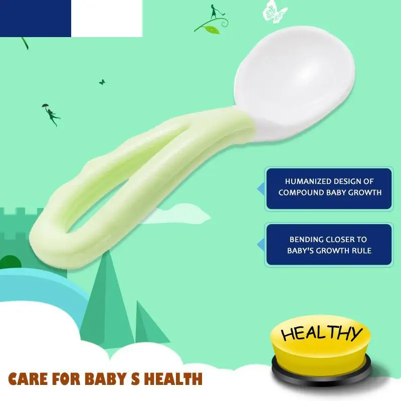 Ложка для кормления младенцев, легкая и деликатная детская посуда для маленьких мальчиков и девочек, ложки, модная атмосфера, посуда