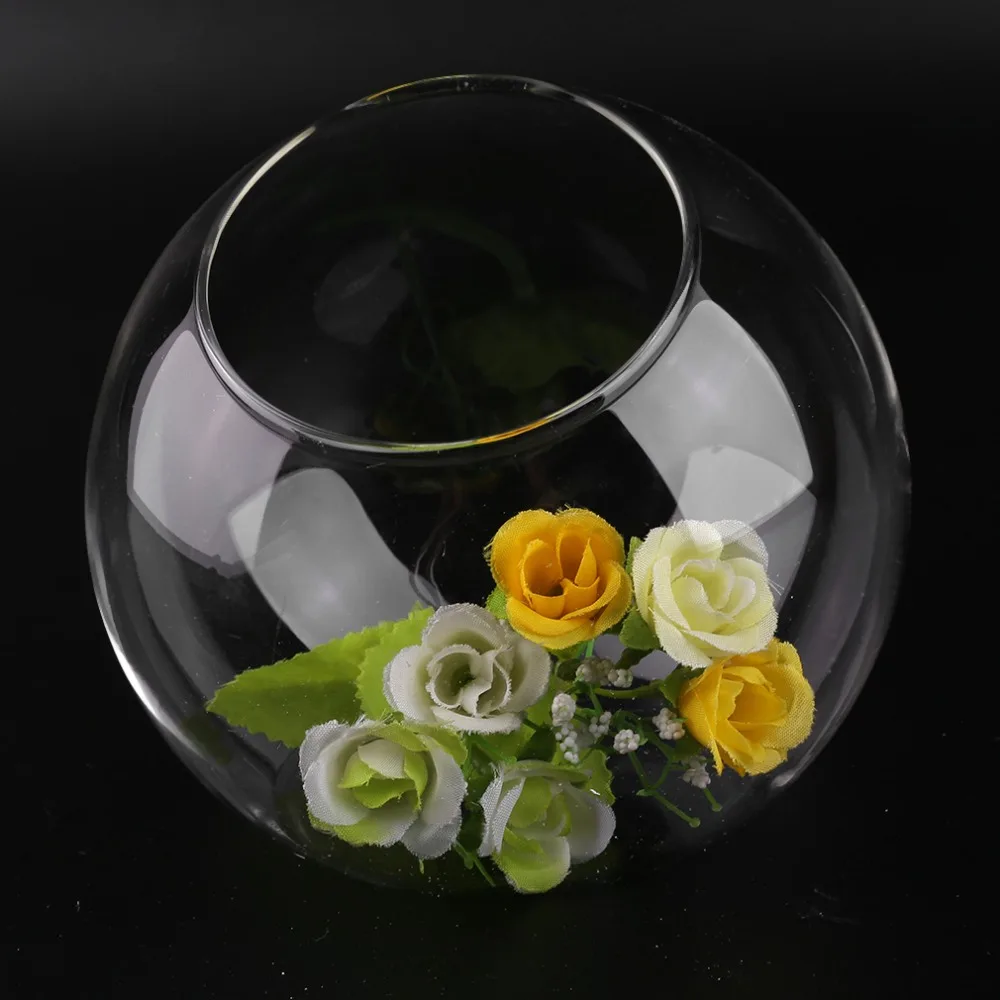 

Transparent Glass Ball Vase Multi Use Flower Hydroponic Vase Micro Landscape DIY Bottle Candlestick Home DIY Decor Drop ship