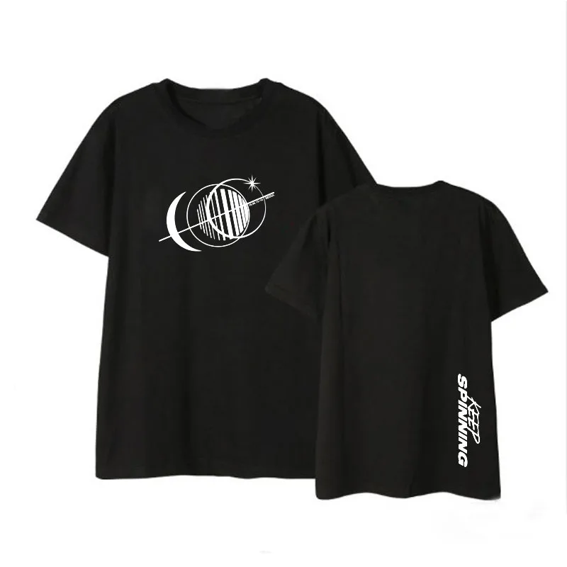 Kpop GOT7 сохранить спиннинг альбом рубашки хип хоп Повседневная Свободная одежда футболка Топы с короткими рукавами футболка DX1095 - Цвет: Black-02