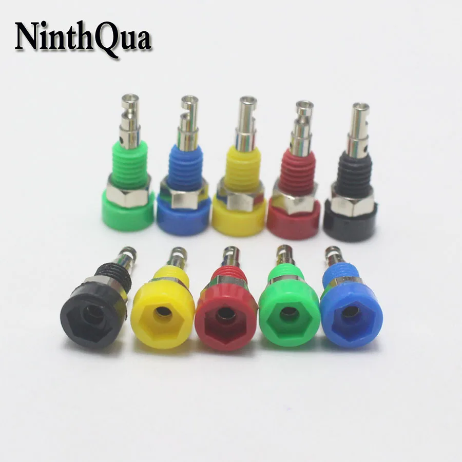 1 Pz 2Mm Nichelato Presa 2Mm Placcato Oro Banana Jack Apertura Diametro 5Mm 30Vac-60Vdc/10A Max