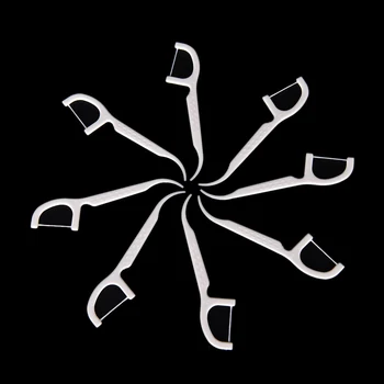 

50Pcs/lot 3D Dental Floss Interdental Brush Teeth Stick Toothpicks Floss Pick Oral Hygiene Clean Health Care White