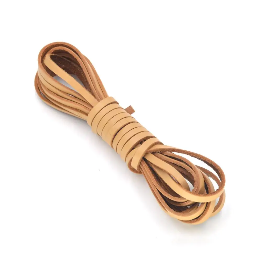 Leather Cord Leather Material Handmade Leather Cowhide Leather Cord Strip Flat Rope DIY Leather Craft Jewelry Bag Accessories 2Yards