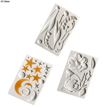 

3 Pcs Large Rose Flower Lily Star Moon Sun Planet Theme UV Resin Silicone Mold Epoxy Resin Casting Mould Jewelry Making Tools