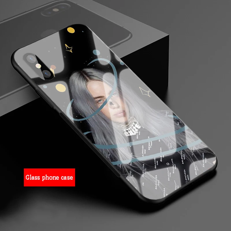 Billie eilish rainbow blohsh оушные глаза закаленное стекло телефон чехол для iPhone 6 6plus 7 plus 8 8plus 5 5S 5C SE X XS XR XS Max