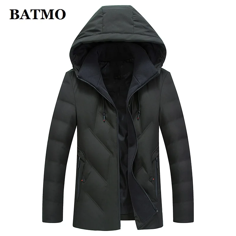 BATMO 80% Белые куртки с капюшоном на утином пуху для мужчин, мужские зимние куртки с капюшоном, пальто с капюшоном для мужчин, 1802