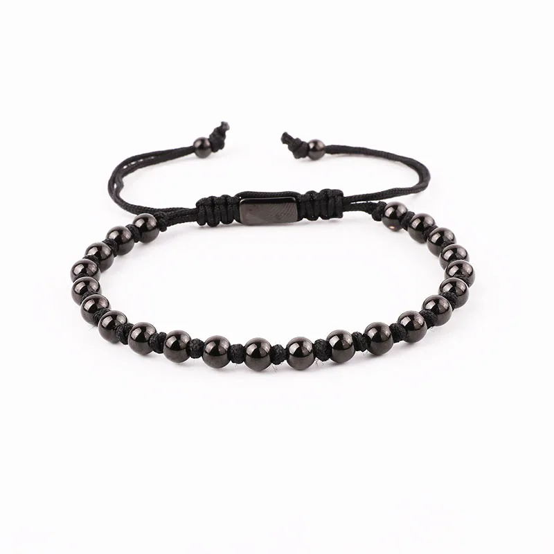 New Design High Quality 5mm Stainless Steel Beads Handmade Custom Macrame Adjustable Bracelet Jewelry For Men - Image 3