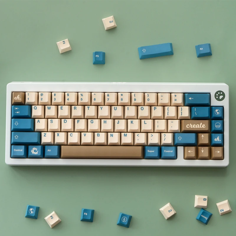 1 Set Gmk Earth Tones Keycaps Pbt Dye Sublimation Cherry Profile Key