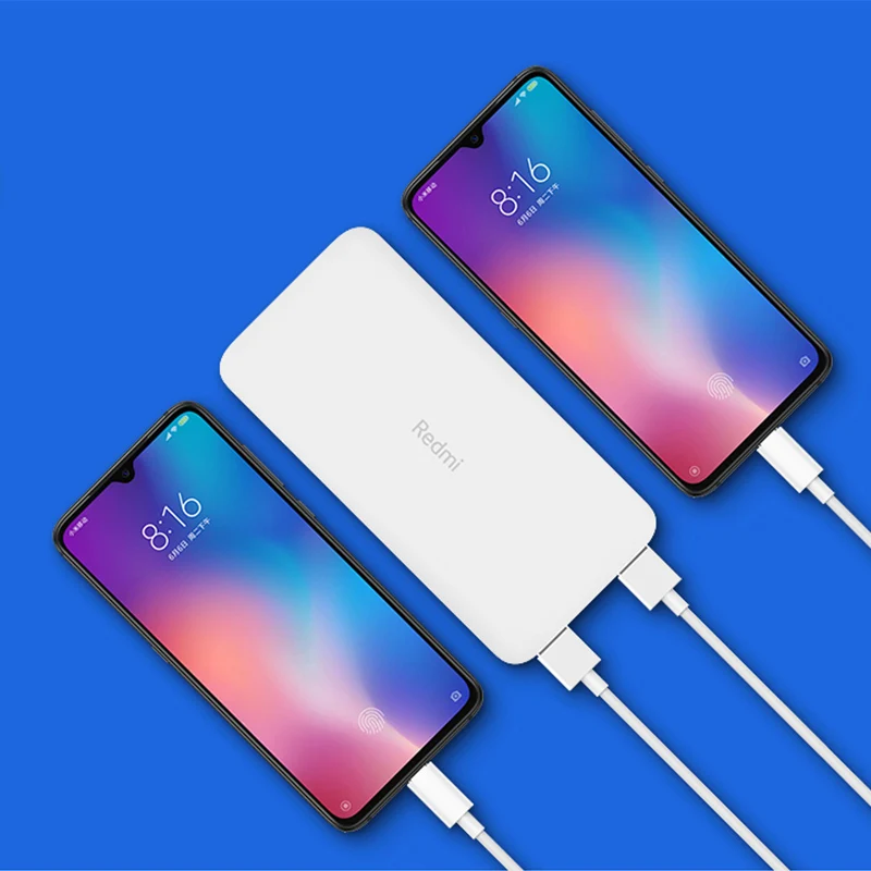 Красный mi power bank 10000 мАч usb type C mi power bank 20000 Qi быстрое зарядное устройство Портативная зарядка повербанк Внешняя батарея