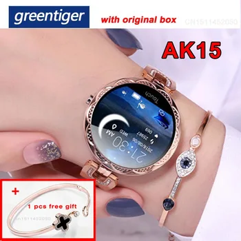 

Greentiger AK15 Smart Watch Women IP67 Waterproof Heart Rate Blood Pressure Monitor Ladies Fitness Tracker Smartwatch VS AK12