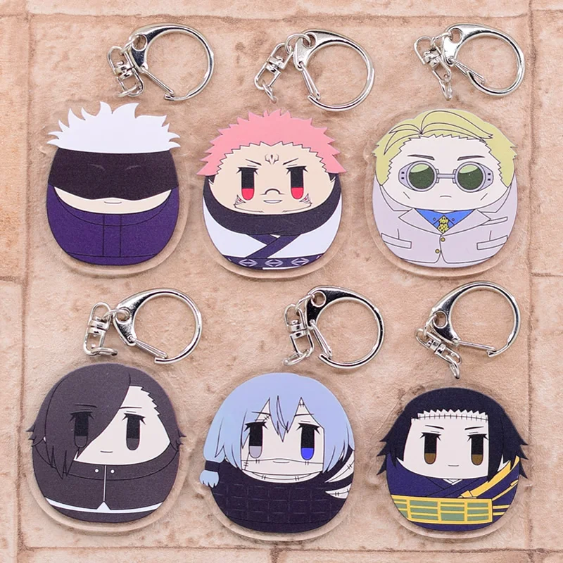 6 Styles Jujutsu Kaisen Keychain Yuji Itador Gojo Satoru Double Sided 