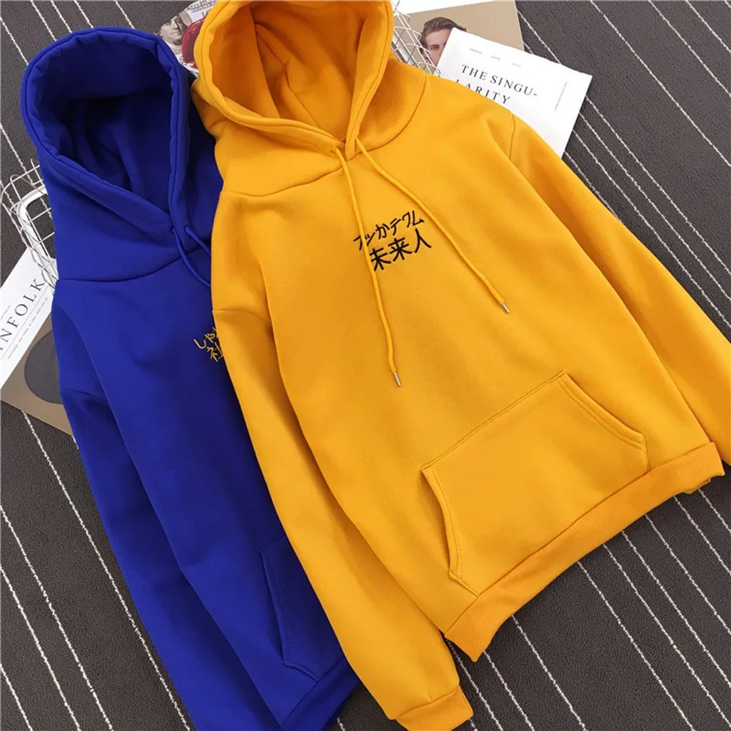 

Women Loose Casual Printed hoodies sweatshirTops Long Sleeve Spring Autumn Girl Solid color sweatshirt Jumper sudadera mujer