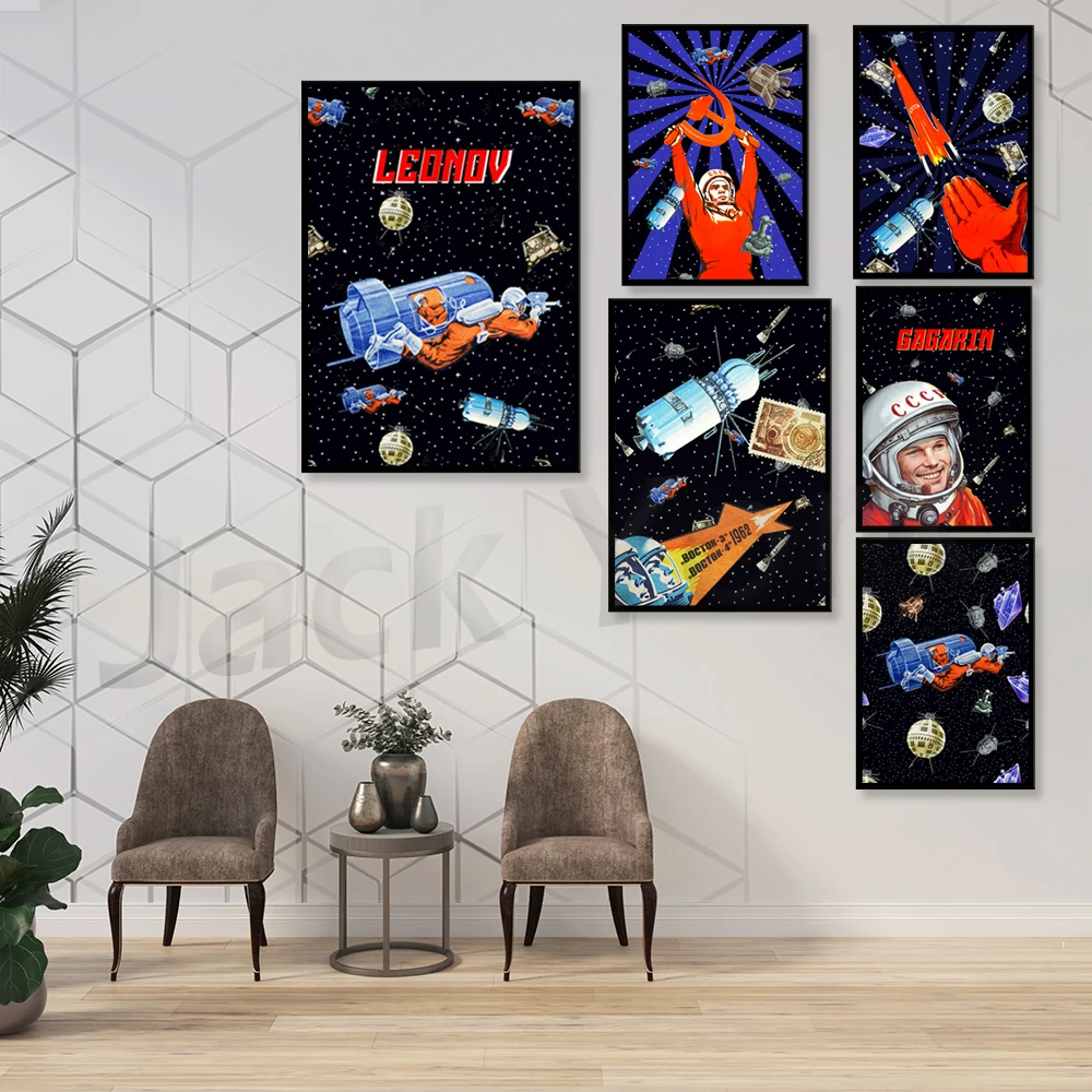 Gagarin Space Art [Brogwave]: Vostok-3, 1962-Poster Vintage Sovietica