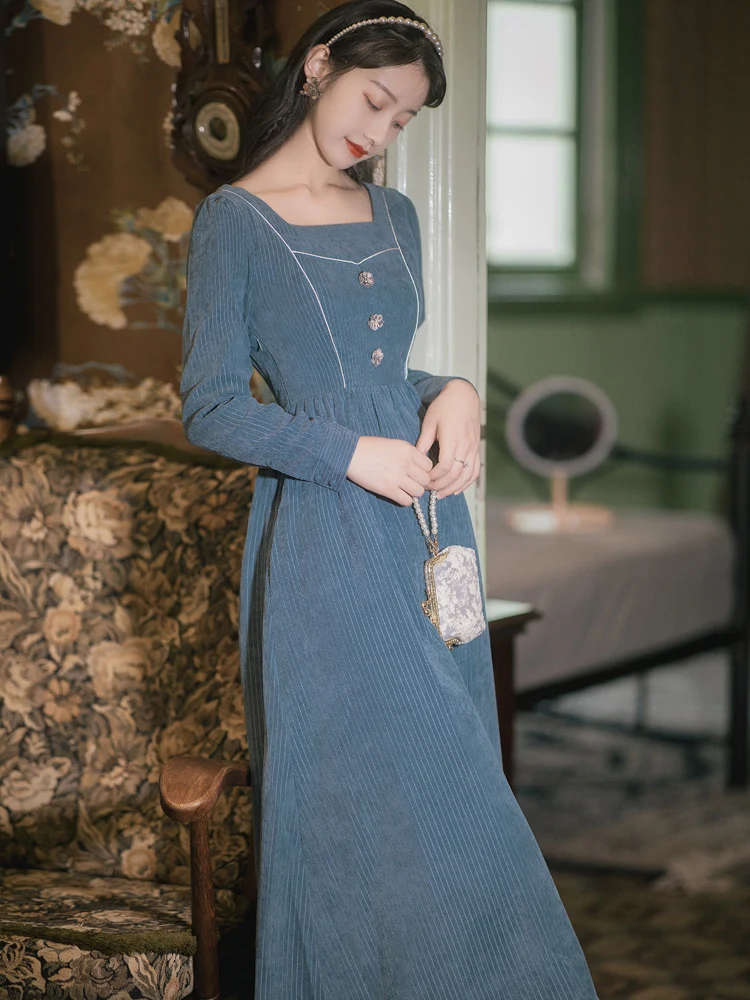 Early autumn the new literary fairy skirt restoring ancient ways is super fairy corduroy dresses female intelligence fume is a b