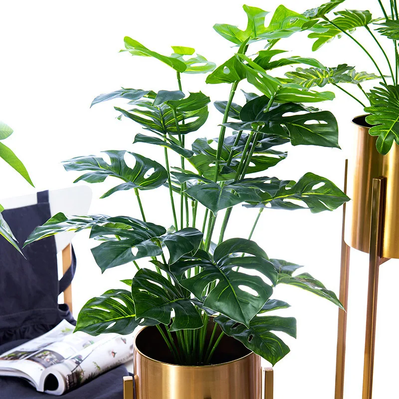 75 см 24 головы Monstera большое искусственное дерево тропическая Пальма зеленые растения пластиковые листья поддельные листья черепахи для домашнего декора Вечерние