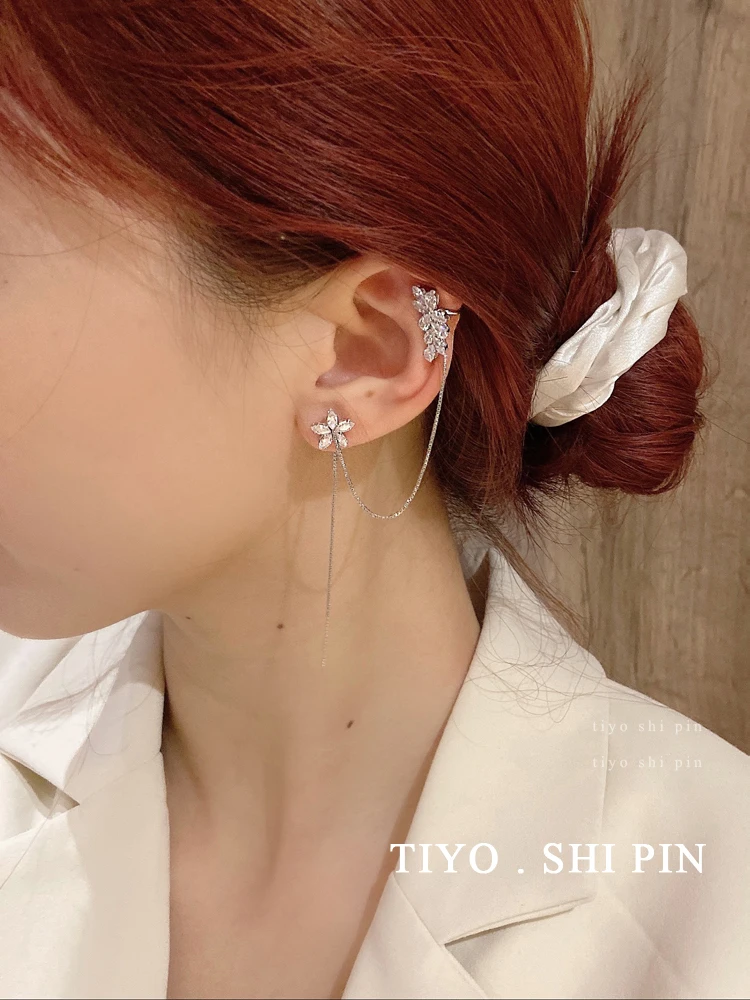 

S925 needle Delicate Jewelry Earrings Hot Selling Single Design For One Ear High Quality Zircon Earrings For Girl Lady Gifts