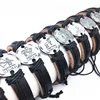 MixMax 12pcs/lot Mix 12 constellations Handmade Cuff Leather Bracelets for Men Women Bangles Wristbands Wholesale dropshipping 3