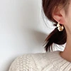 HUANZHI 2022 New Gold Color Chain Metal Hoop Earrings Geometric Round Tassel Earring for Women Girls Party Jewelry Gifts ► Photo 3/6